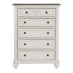 Baylesford 5 Drawer Chest ANTIQUE WHITE/BROWN-GREY