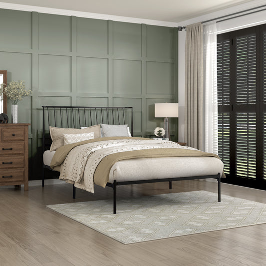Augusta Queen Platform Bed BLACK