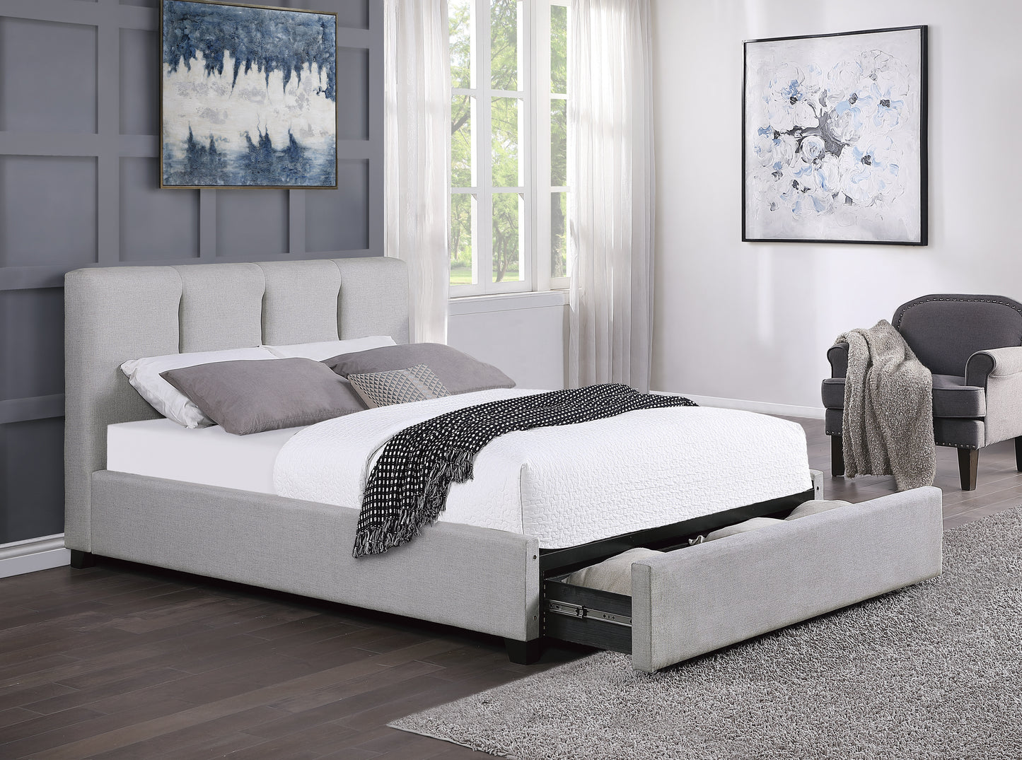 Aitana Queen Storage Platform Bed GREY