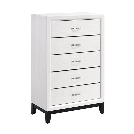 Davi 5 Drawer Chest WHITE