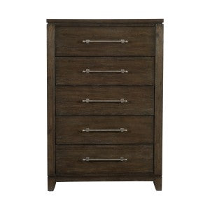Griggs 5 Drawer Chest DARK BROWN