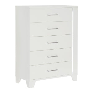 Kerren 5 Drawer Chest W/LED WHITE