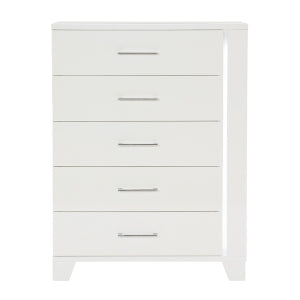Kerren 5 Drawer Chest W/LED WHITE