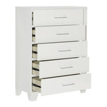 Kerren 5 Drawer Chest W/LED WHITE