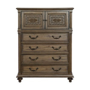 Rachelle 5 Drawer Chest PECAN
