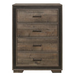 Ellendale 5 Drawer Chest RUSTIC MAHOGANY/ DARK EBONY