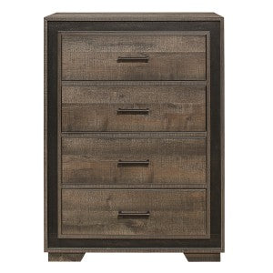 Ellendale 5 Drawer Chest RUSTIC MAHOGANY/ DARK EBONY