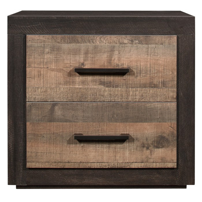 Miter Night Stand RUSTIC MAHOGANY/DARK EBONY