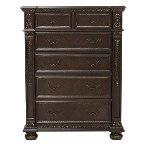 Catalonia 5 Drawer Chest DARK CHERRY