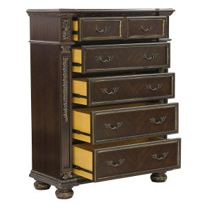 Catalonia 5 Drawer Chest DARK CHERRY