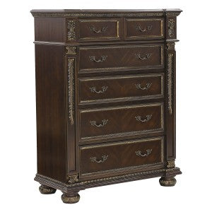 Catalonia 5 Drawer Chest DARK CHERRY