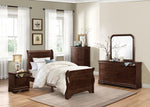 Abbeville Twin Sleigh Bed DARK CHERRY