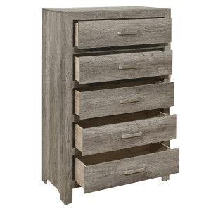 Mandan 5 Drawer Chest WEATHERED GREY