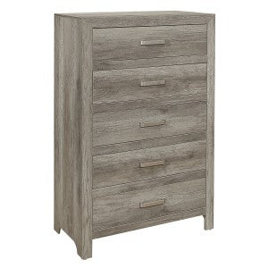 Mandan 5 Drawer Chest WEATHERED GREY
