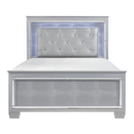Allura Queen Bed W/LED SILVER