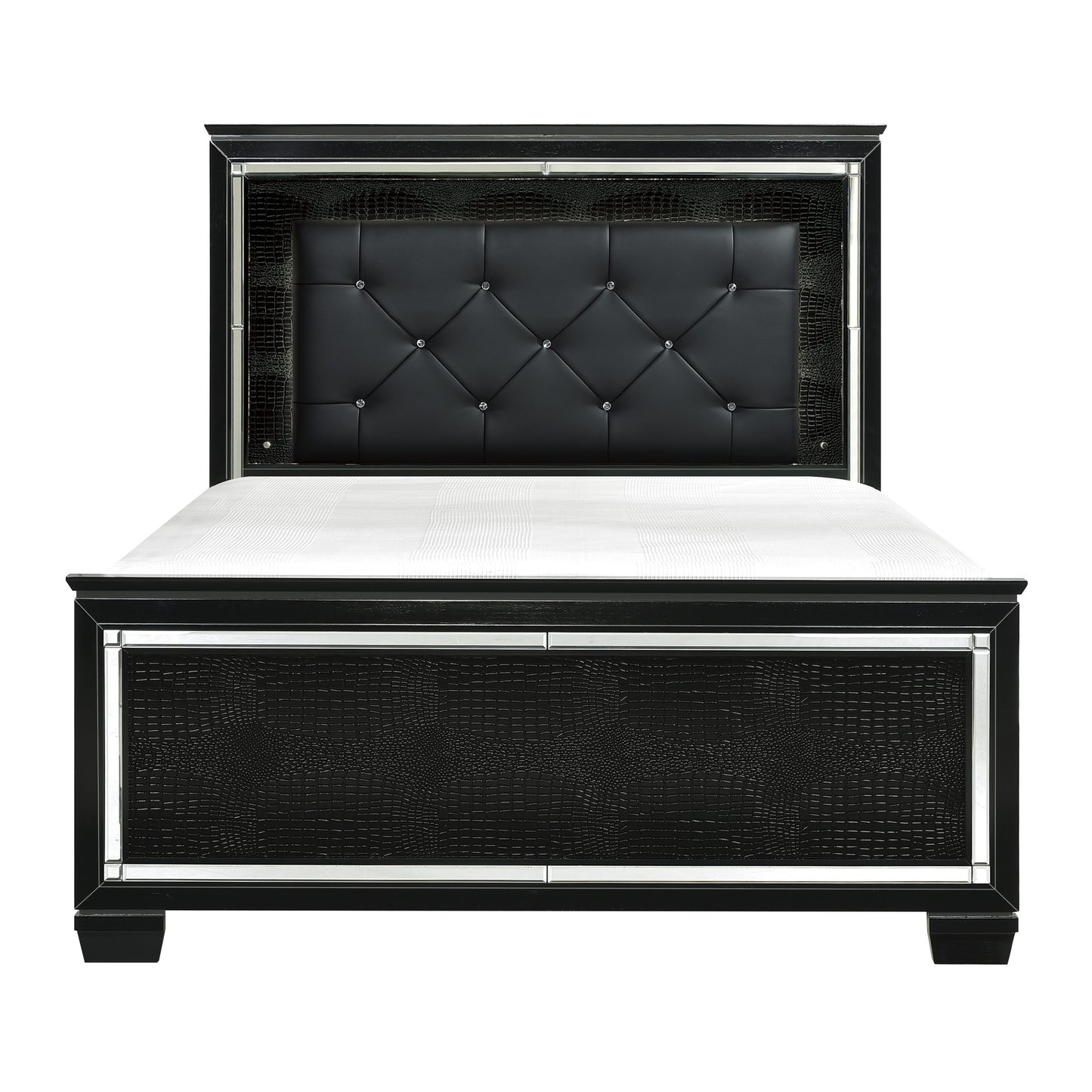 Allura Queen Bed W/LED BLACK