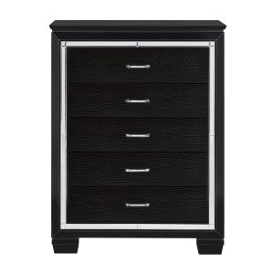 Allura 5 Drawer Chest BLACK