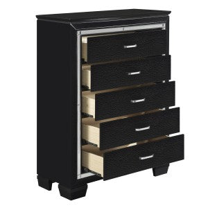 Allura 5 Drawer Chest BLACK