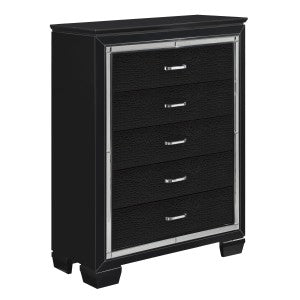 Allura 5 Drawer Chest BLACK