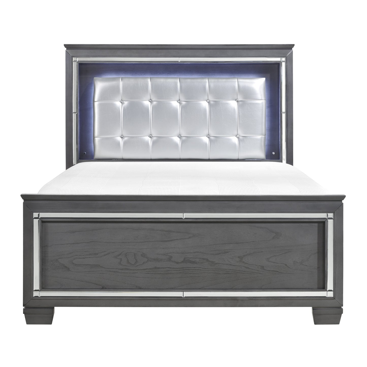 Allura Queen Bed W/LED GREY