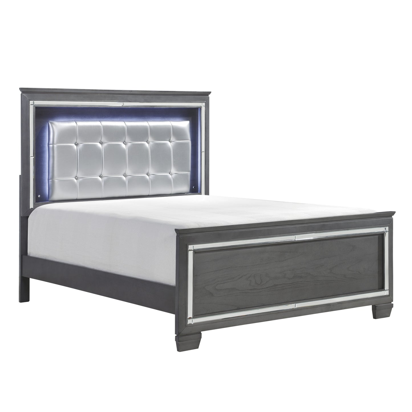 Allura Queen Bed W/LED GREY
