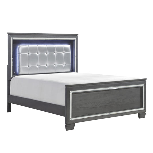 Allura Queen Bed W/LED GREY