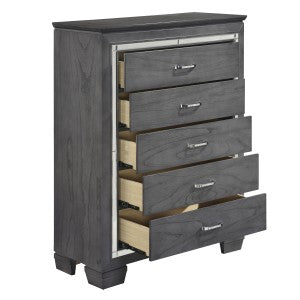 Allura 5 Drawer Chest GREY