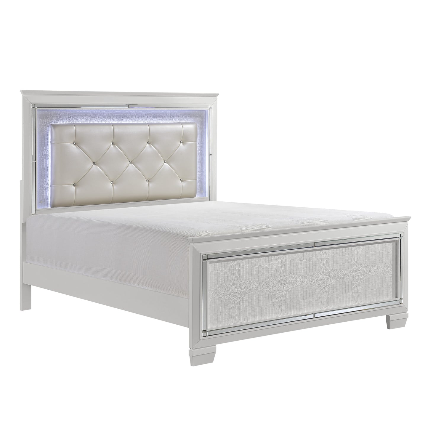 Allura Queen Bed W/LED WHITE