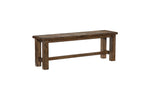 Jerrick 6pcs Dining Table W/Bench SOLID WOOD-BURNISHED BROWN
