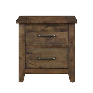Jerrick Night Stand SOLID WOOD- BURNISHED BROWN