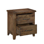 Jerrick Night Stand SOLID WOOD- BURNISHED BROWN