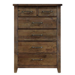 Jerrick 5 Drawer Chest SOLID WOOD/ BROWN