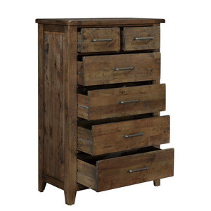 Jerrick 5 Drawer Chest SOLID WOOD/ BROWN