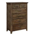 Jerrick 5 Drawer Chest SOLID WOOD/ BROWN