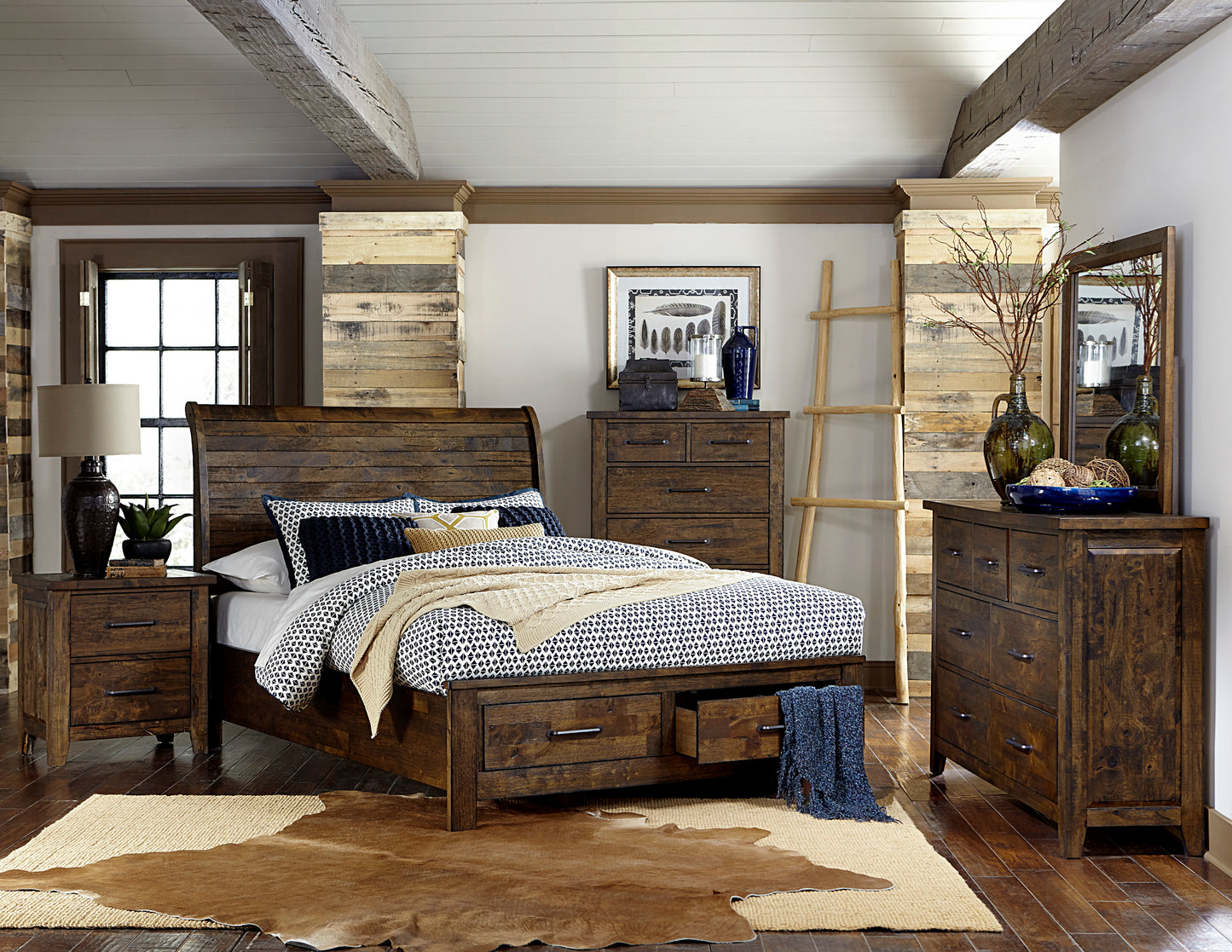 Jerrick 5 Drawer Chest SOLID WOOD - BROWN