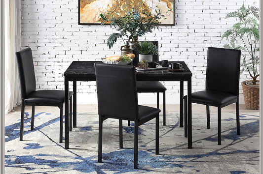 Tempe 5pcs Dinette Set BLACK TOP