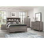 Woodrow Queen Bookcase Headboard Bed BROWNISH GREY