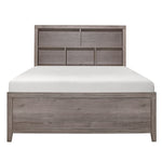 Woodrow Queen Bookcase Headboard Bed BROWNISH GREY