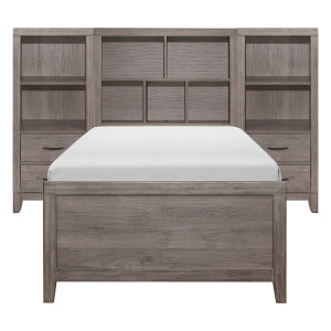 Woodrow 4pc Set Twin Wall Bed with Toy Boxes