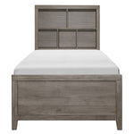 Woodrow Twin Bookcase Platform Bed BROWNISH GREY