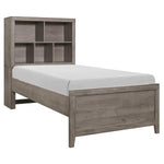 Woodrow Twin Bookcase Platform Bed BROWNISH GREY
