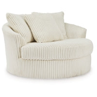Lindyn Oversized Swivel Accent Chair IVORY – Furniture Discounters
