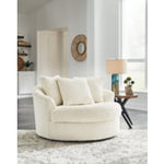 Lindyn Oversized Swivel Accent Chair IVORY