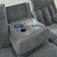 Observation REC PWR Sofa w/Drop Down Table STEEL