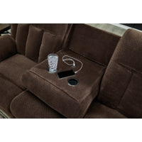 Observation REC PWR Sofa w/Drop Down Table CHOCOLATE
