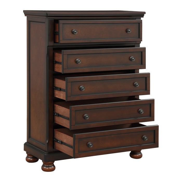 Cumberland 5 Drawer Chest BROWN CHERRY
