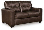 Santorine Leather Loveseat DARK BROWN
