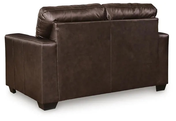 Santorine Leather Loveseat DARK BROWN