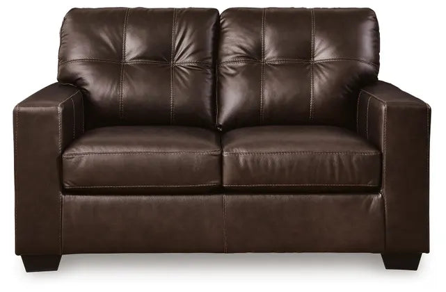 Santorine Leather Loveseat DARK BROWN