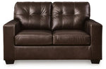 Santorine Leather Loveseat DARK BROWN